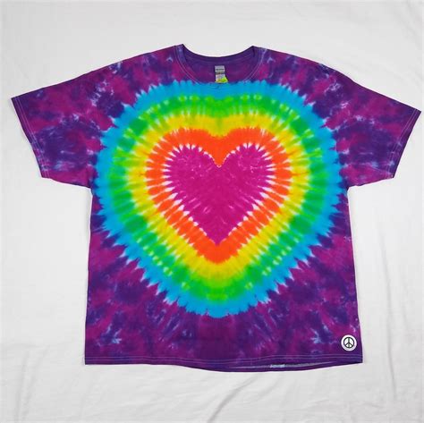 Rainbow Heart Tie Dye T Shirt