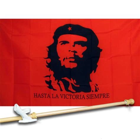 Che Guevara Red 3 X 5 Flag Pole And Mount
