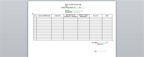 Contoh Format Buku Supervisi Kelas Bp Bk Smp
