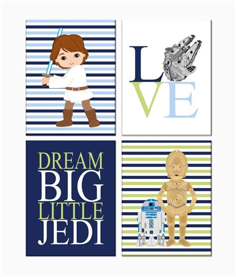 Star Wars Nursery Decor Set Of 4 Prints Dream Big Little Jedi Love
