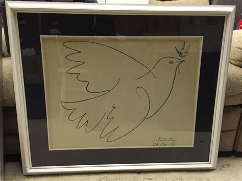 Picasso Signed And Dated 1961 Dove Of Peace