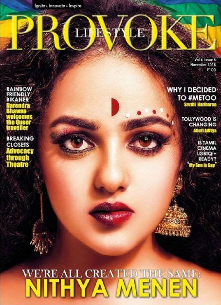 Nithya Menon Provoke Magazine November 2018 Cover Photo India