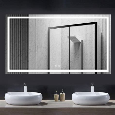 Istripmf 40x24 Inch Lighted Bathroom Mirror Wall Mounted Vanity Mirror