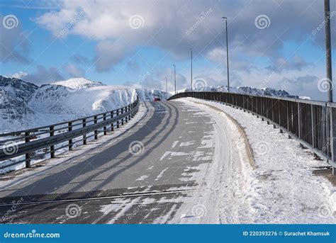 Beautiful Landscape From The Fredvang Bridges In Winter Season Lofoten