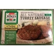 Jones Dairy Farm Turkey Sausage Patties Calories Nutrition Analysis