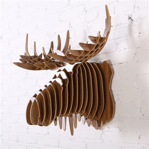 3d Wood Moose Headnordic Pastoral Home Decorationswall Deerelk