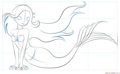 How To Draw A Mermaid With Simple Lines