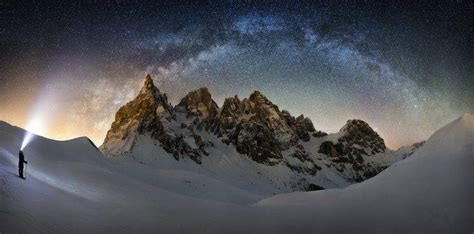 Nature Landscape Milky Way Snow Mountain Snowy Peak