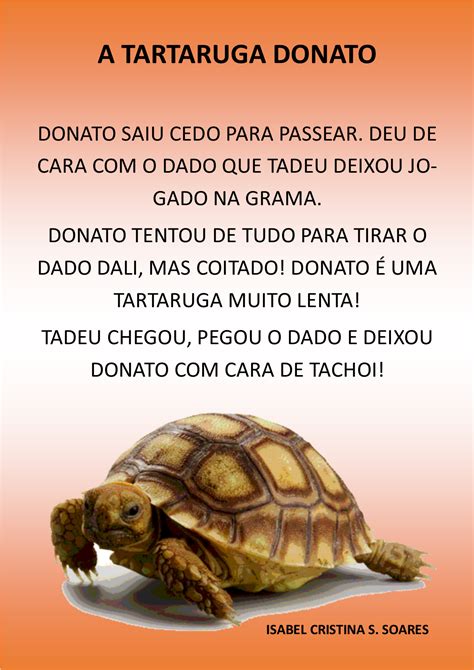 A tartaruga Donato Atividades de alfabetização Tartaruga Leitura