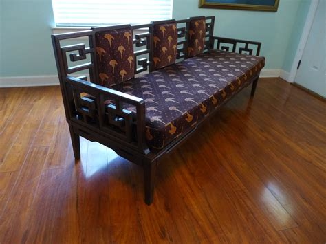 Carved Wood Chinoiserie Sofa Vintage Asian Settee Ming Style Etsy