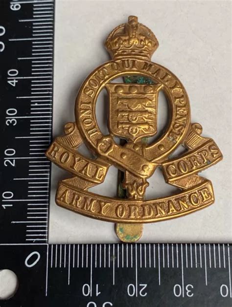 Ww1 Ww2 British Army Royal Army Ordnance Corps Brass Cap Badge £10