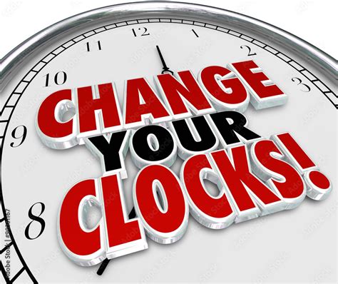 Change Your Clocks Set Hands Forward Back One Hour Daylight Savi Stock