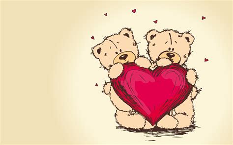 Cartoon Teddy Bear Cute Valentines Day Drawings Foto Kolekcija