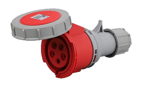 Cee Ip67 Waterproof Plug 3pne 380v Red Cable Mount Male Industrial