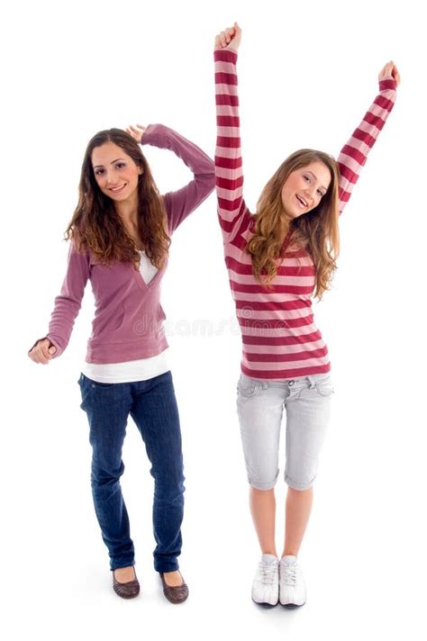 Girls Showing Hands To Camera Stock Image Image Of Glad Girls 8118445