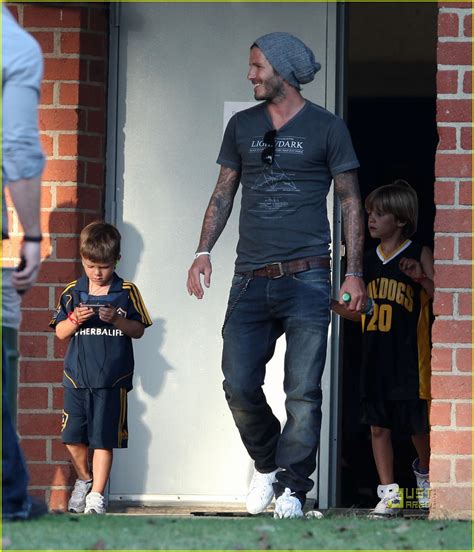 david beckham cruz and romeo playing in the park photo 2476031 cruz beckham david beckham