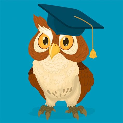Owl Wearing Graduation Cap Vector Premium Download