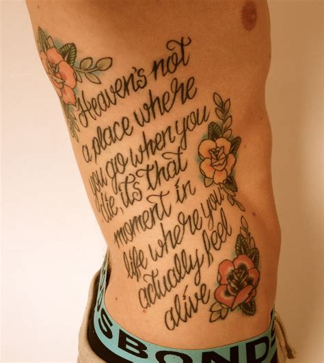 34 Of The Best Word Tattoos You Ll Ever See Rib Tattoo Tattoos Couple