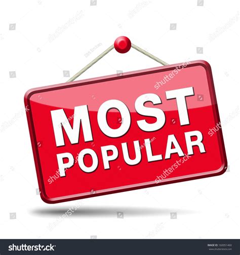 Most Popular Sign Popularity Label Icon Stock Illustration 160051460