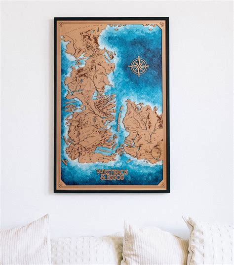 Essos And Westeros Map Wood Game Of Thrones Map Game Os Etsy