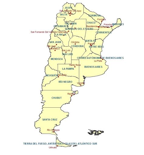 Provincias Y Capitales De Argentina Mapa Por Favor Brainlylat