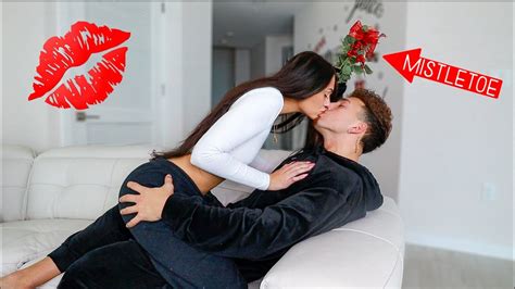 Last To Stop Kissing Under The Mistletoe Wins Youtube