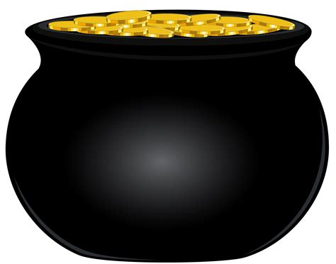 Gold Clip Art Black Pot Of Gold Png Clip Art Image Png Download