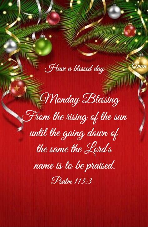 Monday Blessings Monday Blessings Christmas Prayer Monday Greetings