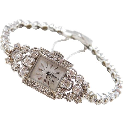 Vintage 14k Gold Diamond Croton Ladies Watch ~ 6 1/2