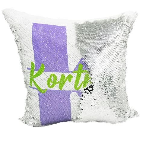 Monogram Letter Sequin Pillow Personalized Name Reversible Etsy