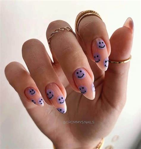 20 Cute Smiley Face Nails To Try Prada And Pearls Emoji Nails