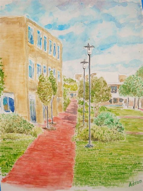 Artist Adron Howard County Community College Watercolor Painting Of