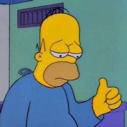 TOMT TV Simpsons Episode Where Homer Is In A Medical Gown Giving A Sad Thumbs Up R