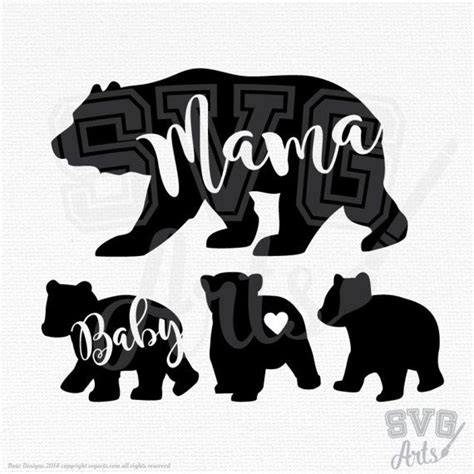 Bear Svg Bear Svg Bundle Mama Bear Svg And Papa Bear Svg With Etsy Mama Bear Tattoos Baby