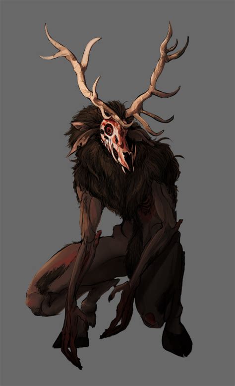 Wendigo Dark Fantasy Art Monster Concept Art Monster Art