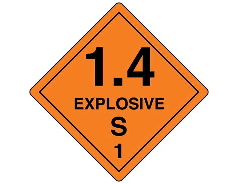 1 4 Explosive S 1 DOT Safety Label Decal 4x4 In 10 Pack Vinyl For