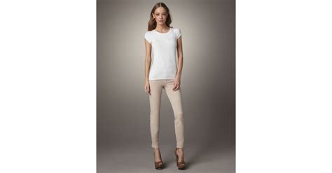 Lyst J Brand Mid Rise Skinny Twill Jeans Nude In Natural