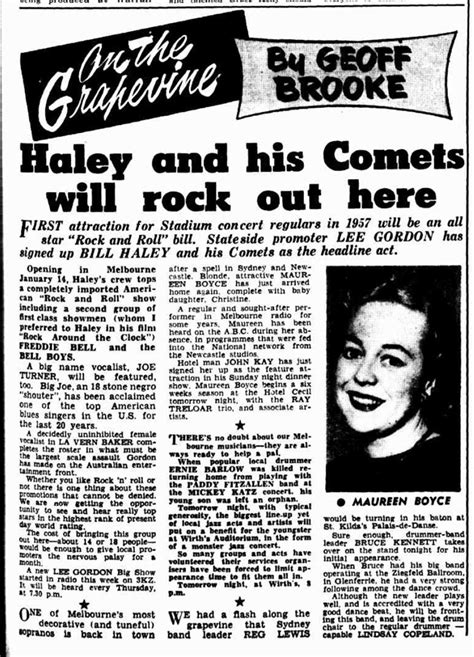 Rock And Roll Newspaper Press History Bill Haley The Argus Australia
