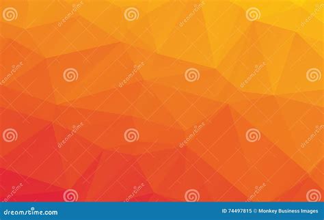 Orange Abstract Low Poly Vector Background Stock Vector Illustration