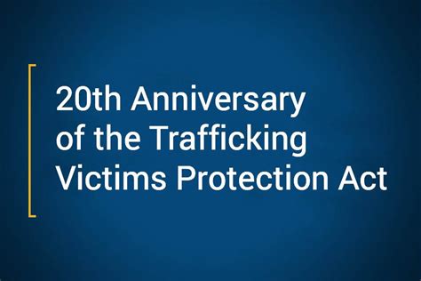 20th Anniversary Of The Trafficking Victims Protection Act Card Office For Victims Of Crime