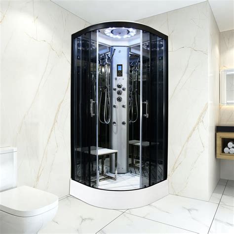Insignia Platinum Quadrant Steam Shower Cabin With Tinted Glass 800 X