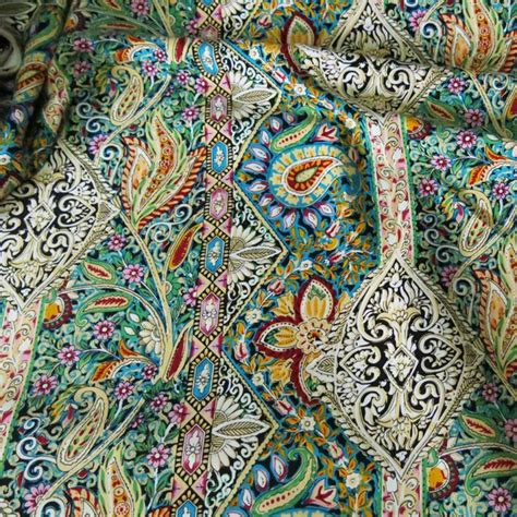 Paisley Ethnic Print Cotton Fabric Patchwork Sewing Rayon Poplin Fabric