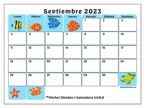 Calendario Septiembre De 2023 Para Imprimir “442ld” Michel Zbinden Gt