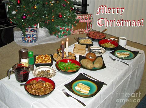Traditional dishware on decorated christmas table. Merry Christmas- Traditional Lithuanian Christmas Eve Dinner Photograph by Ausra Huntington nee ...