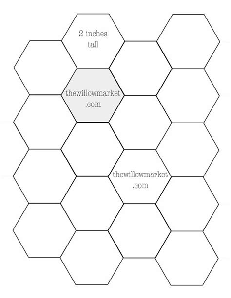 Two Inch Hexagon Template Hexagon Quilt Pattern English Paper