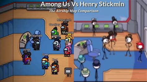 The Airship Map ~ Among Us Vs Henry Stickmin Comparison Youtube