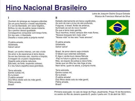 Interpretando O Hino Nacional Brasileiro Curiosidades Colégio Web