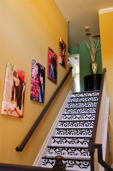 wallpaper staircase with gallery wrap wall art | completed projects ...