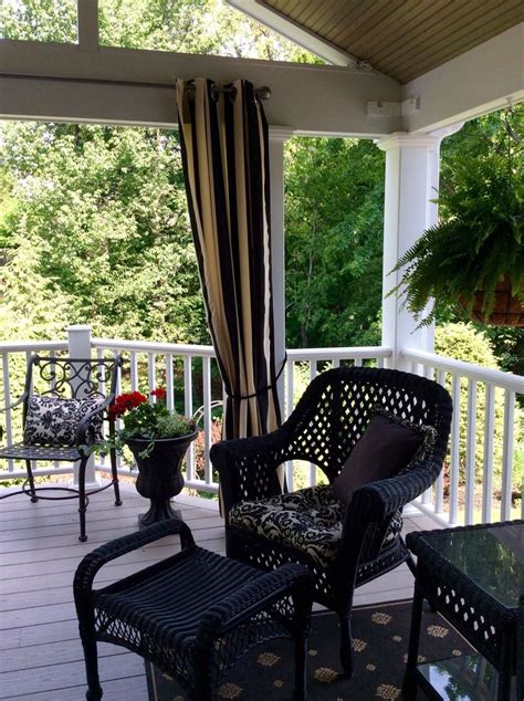 Love These Sunbrella Black And White Striped Outdoor Curtains Create A