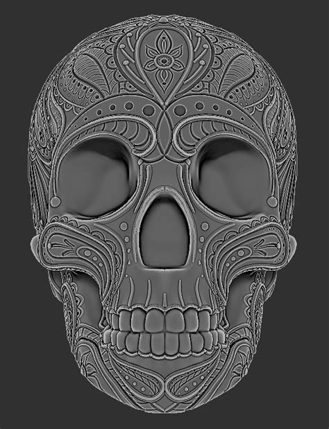 Free Stl File Paisley Skull 💀・3d Print Design To Download・cults
